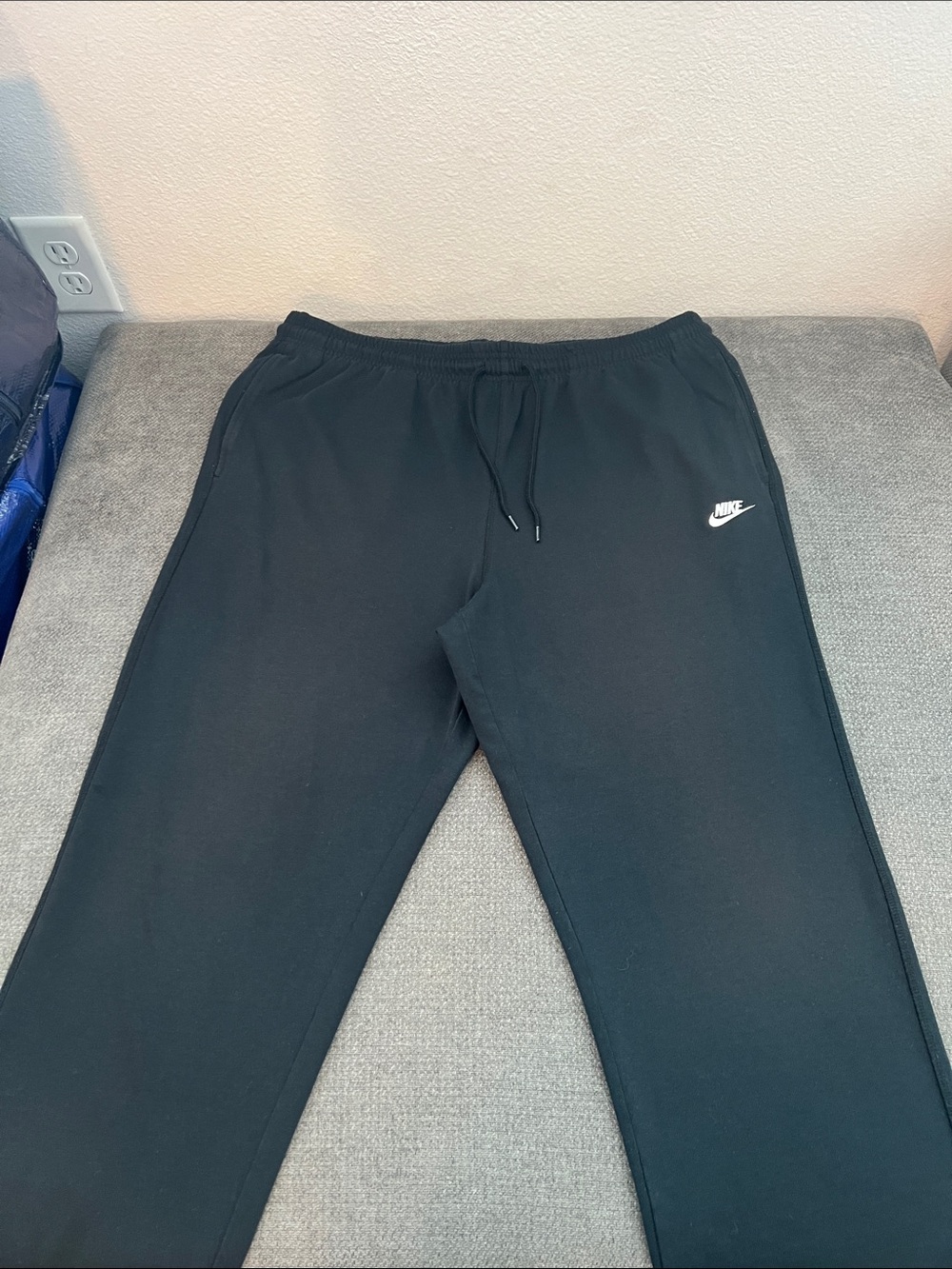 Nike Black Men’s Jogger Sweatpants with White Swoosh